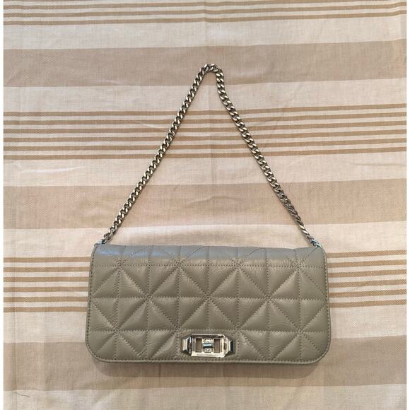 Rebecca Minkoff Handbags - Rebecca Minkoff NWT | gray Deco quilted clutch handbag purse, silver accents